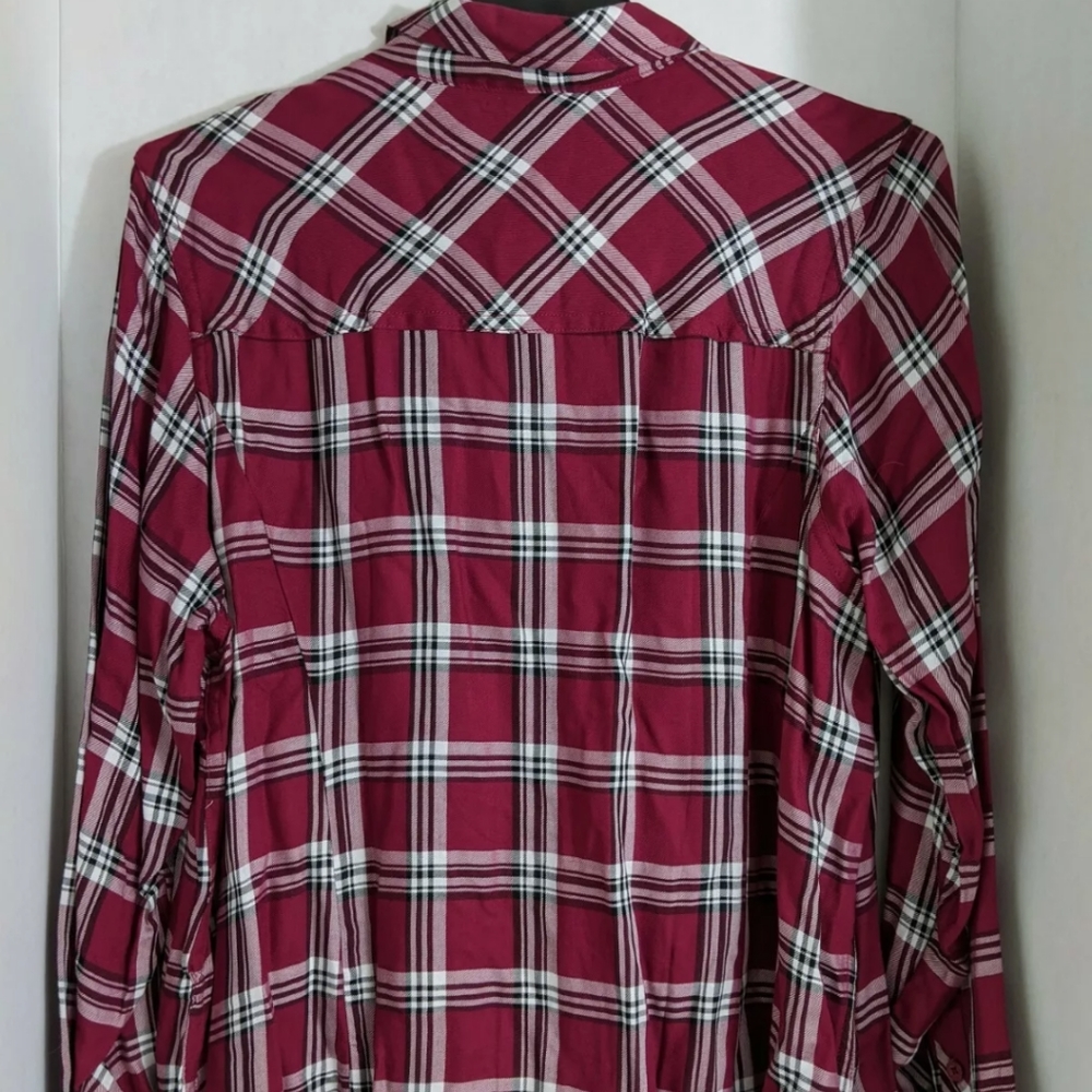 NWT Torrid Plaid Long Sleeve Blouse - Picture 4 of 6